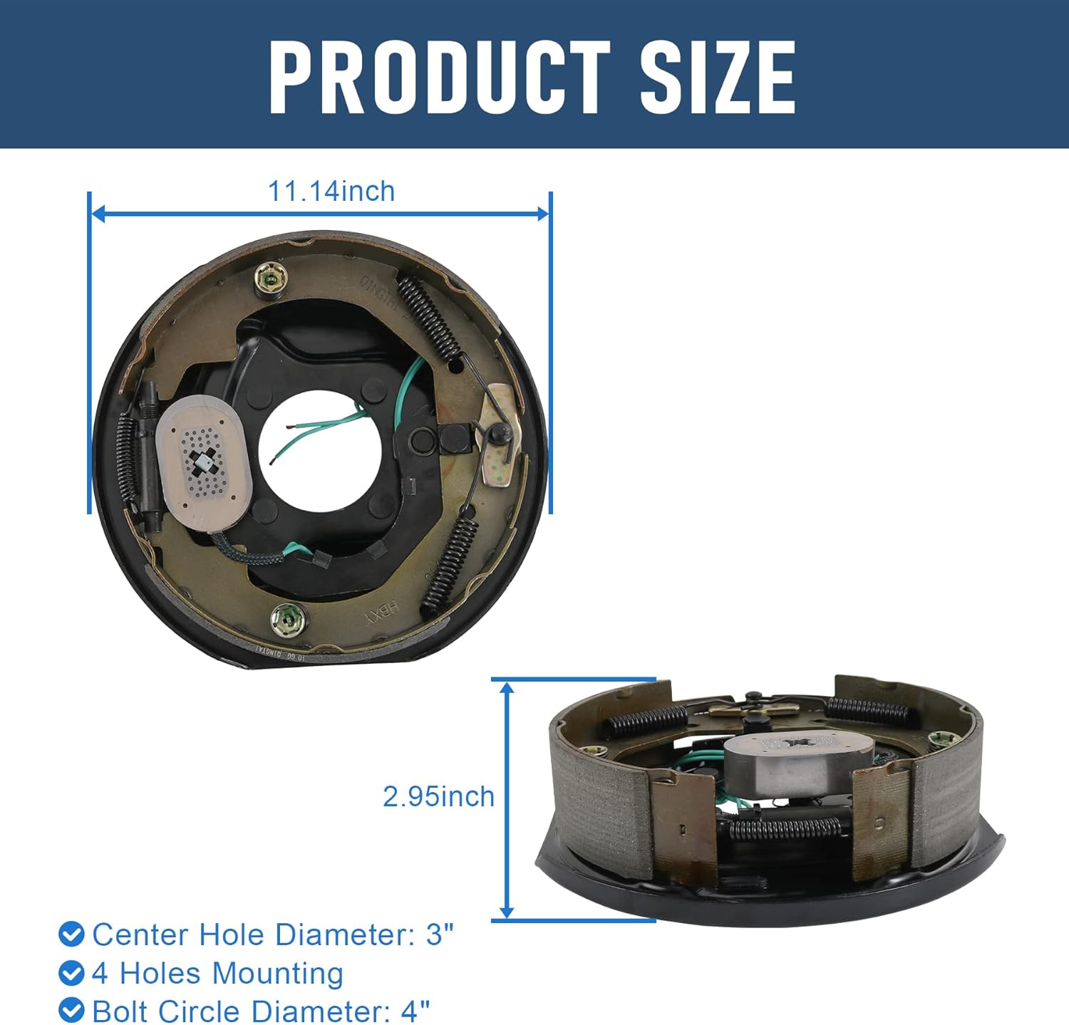 JDMSPEED Pair of 10 x 2-1/4 Self Adjusted Electric Trailer Brake Assembly Left and Right 3500lb Axle Trailer Brake Kit